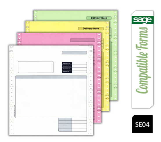 Sage {SAGSC04} Invoice/Delivery Note, 4 Part Pack of 500 - ONE CLICK SUPPLIES