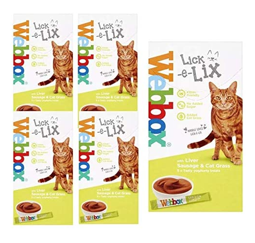 Webbox Lick-e-Lix Liver Sausage & Cat Grass Cat Treats 5 Sachets - ONE CLICK SUPPLIES