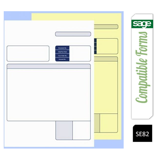 Sage (SE82) Compatible 2 Part Invoice 500 Sets (1000 Sheets) - ONE CLICK SUPPLIES