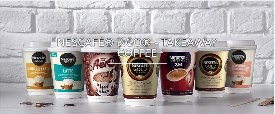 Nescafe &Go! Gold Blend Black Cups 8 x 12oz Cups - ONE CLICK SUPPLIES