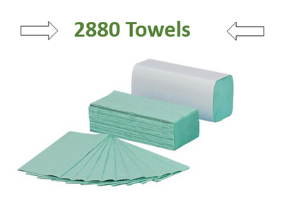 Maxima Green C-Fold Hand Towel 1-Ply Green (Pack of 2880) MAx5053