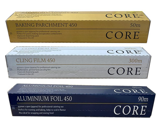 Core Professional Cling Film/ Aluminium Foil/ Baking Parchment Cutterboxes - ONE CLICK SUPPLIES