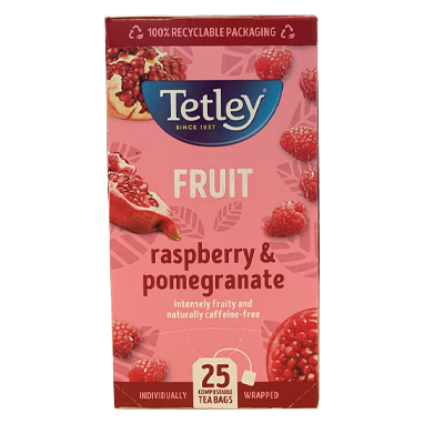 Tetley Raspberry and Pomegranate Tea Bags (Pack of 25) 1580A - ONE CLICK SUPPLIES