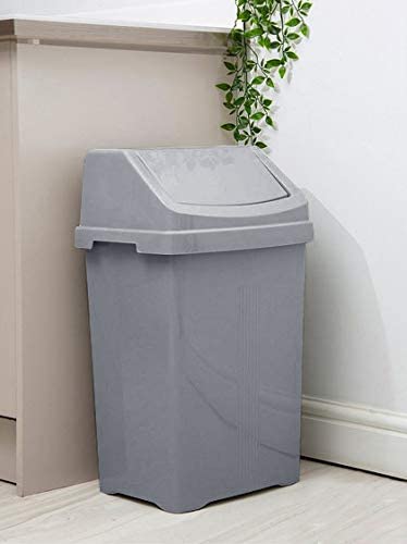 Wham 11755 SWING BIN, SILVER/GREY, 50L - ONE CLICK SUPPLIES