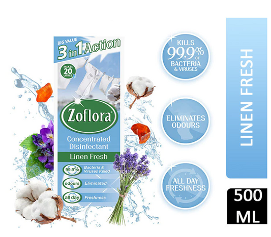 Zoflora Linen Fresh Concentrated Disinfectant 500ml - ONE CLICK SUPPLIES