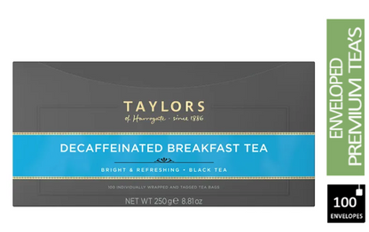 Taylors of Harrogate Decaf Breakfast Enveloped Tea Pack 100’s - ONE CLICK SUPPLIES