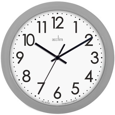 Acctim Abingdon Grey Wall Clock 25.5cm - ONE CLICK SUPPLIES