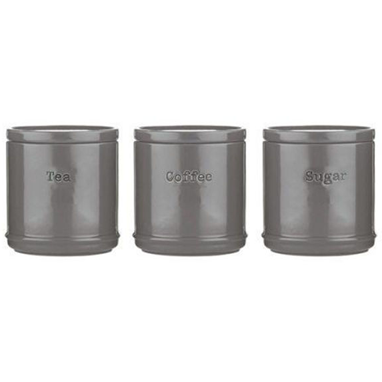 Accents Charcoal Tea/Coffee/Sugar Canisters 3 Set - ONE CLICK SUPPLIES