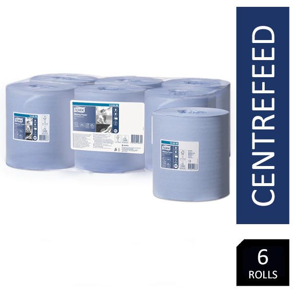 Tork 130035 M2 Wiping Paper Centrefeed Roll Blue 6's - ONE CLICK SUPPLIES