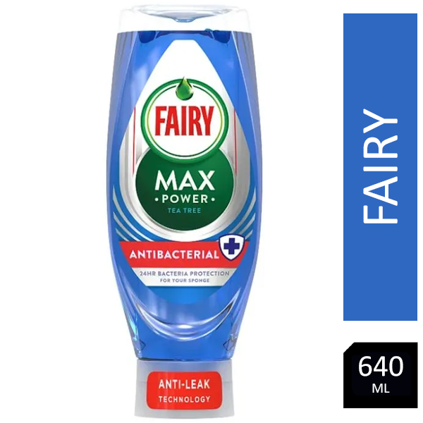 Fairy Washing Up Liquid Max Power Tea Tree Antibacterial 640ml