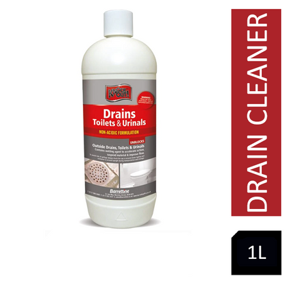 Knock Out New Drains, Toilets & Urinals, Non Acidic Unblocker 1L - ONE CLICK SUPPLIES