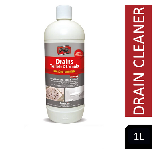 Knock Out New Drains, Toilets & Urinals, Non Acidic Unblocker 1L - ONE CLICK SUPPLIES