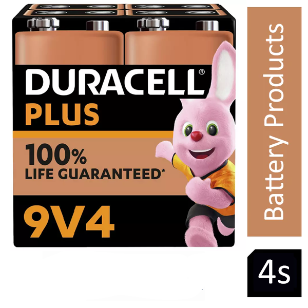 Duracell 9V Plus Power Battery Pack 4's - ONE CLICK SUPPLIES