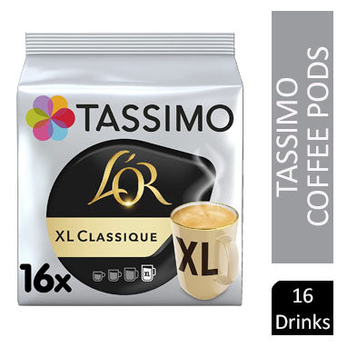 Tassimo L'OR XL Classique Coffee Pods (Pack of 1, Total 16 pods, 16 servings) - ONE CLICK SUPPLIES