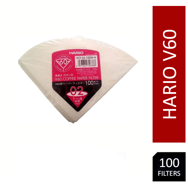 Hario V60 Coffee Filter Papers Size 02 - White (100 Wrapped) - ONE CLICK SUPPLIES