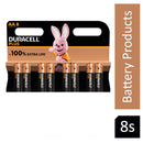 Duracell Plus AA Battery Alkaline 100% Extra Life (Pack of 8) 5009372 - ONE CLICK SUPPLIES