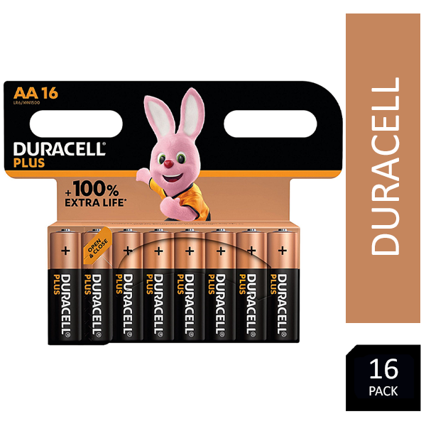 Duracell AA Plus 100% Battery Pack 16's