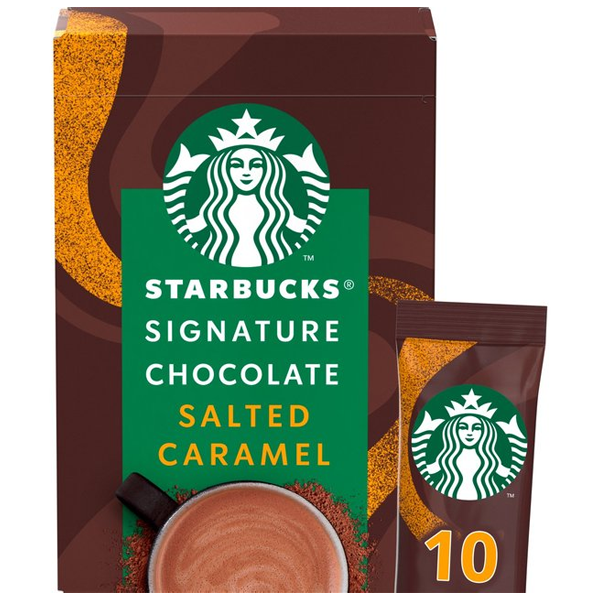 Starbucks Signature Chocolate Salted Caramel Hot Chocolate Sachets 10x22g - ONE CLICK SUPPLIES