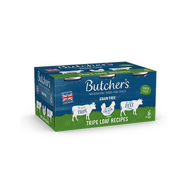 Butcher's Grain Free Tripe Loaf Recipes Dog Food Tins 6x400g - ONE CLICK SUPPLIES