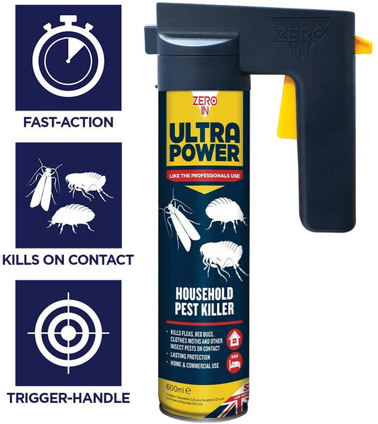 Zero In Ultra Power Household Pest Killer 600ml (ZER558) - ONE CLICK SUPPLIES