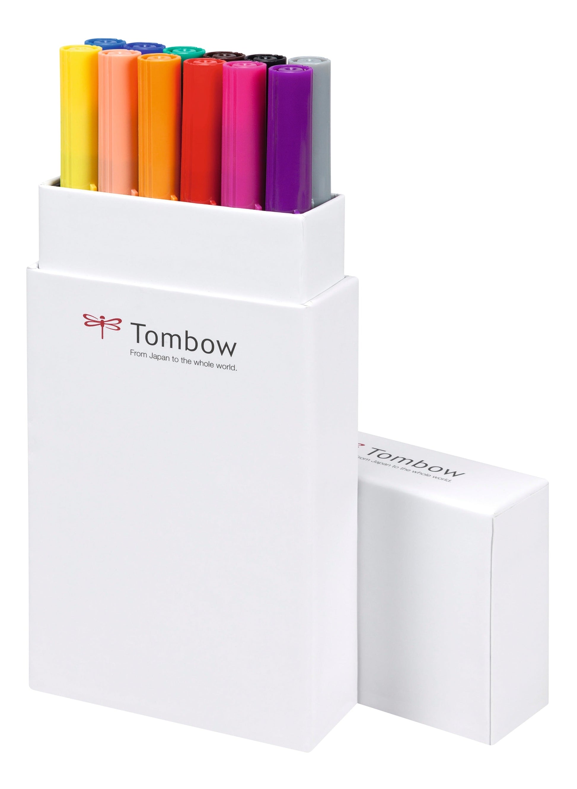 Tombow ABT Dual Brush Pen 2 Tips Primary Assorted Colours (Pack 12) - ABT-12P-1 - ONE CLICK SUPPLIES