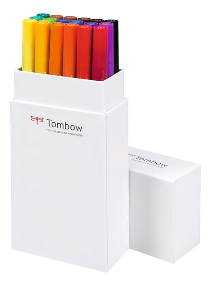 Tombow ABT Dual Brush Pen 2 Tips Primary Assorted Colours (Pack 18) - ABT-18P-1 - ONE CLICK SUPPLIES