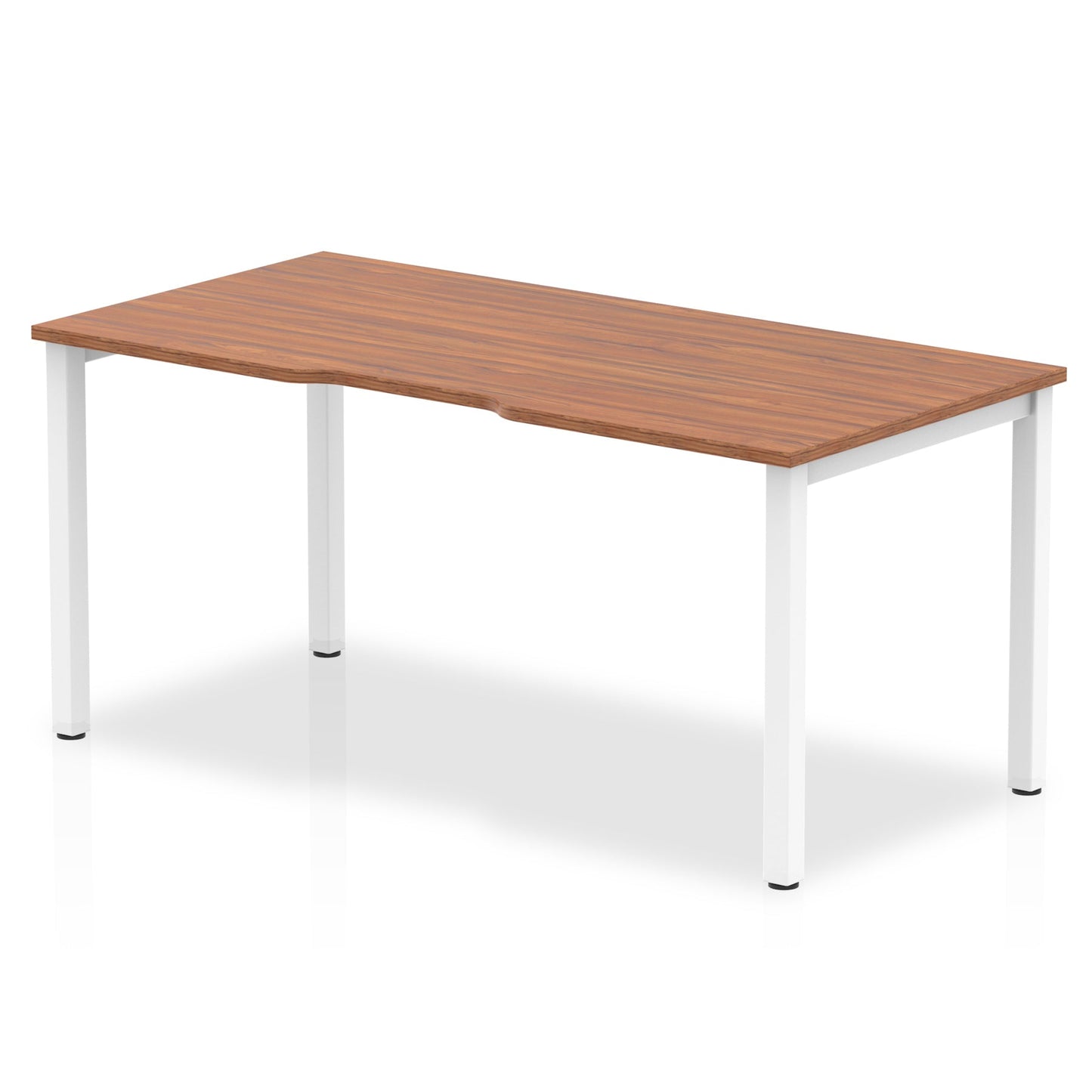 Evolve Plus 1600mm Single Starter Desk Walnut Top White Frame BE107 - ONE CLICK SUPPLIES