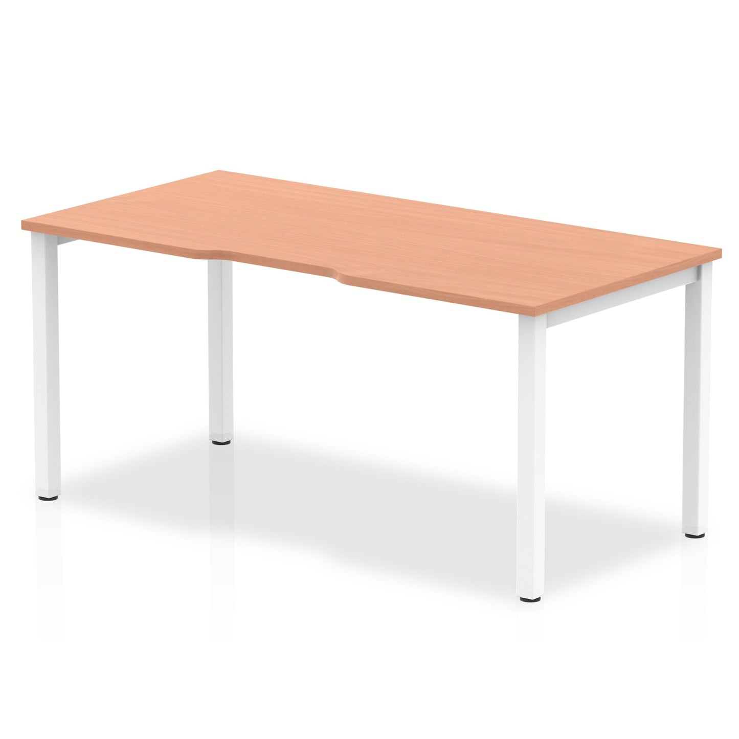 Evolve Plus 1600mm Single Starter Desk Beech Top White Frame BE108 - ONE CLICK SUPPLIES