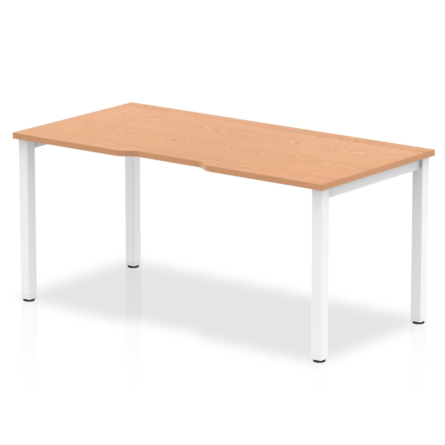 Evolve Plus 1600mm Single Starter Desk Oak Top White Frame BE110 - ONE CLICK SUPPLIES