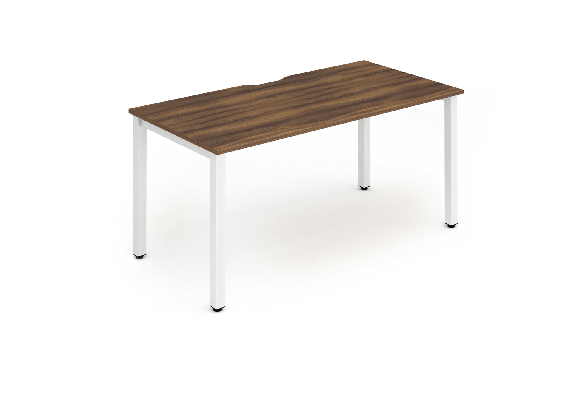 Evolve Plus 1200mm Single Starter Desk Walnut Top White Frame BE117 - ONE CLICK SUPPLIES