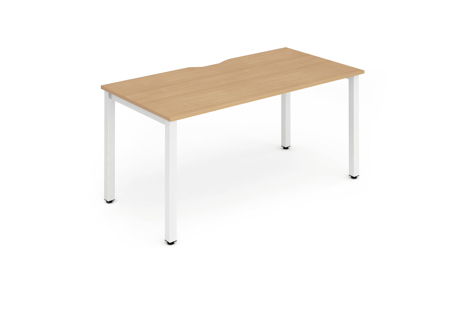 Evolve Plus 1200mm Single Starter Desk Beech Top White Frame BE118 - ONE CLICK SUPPLIES