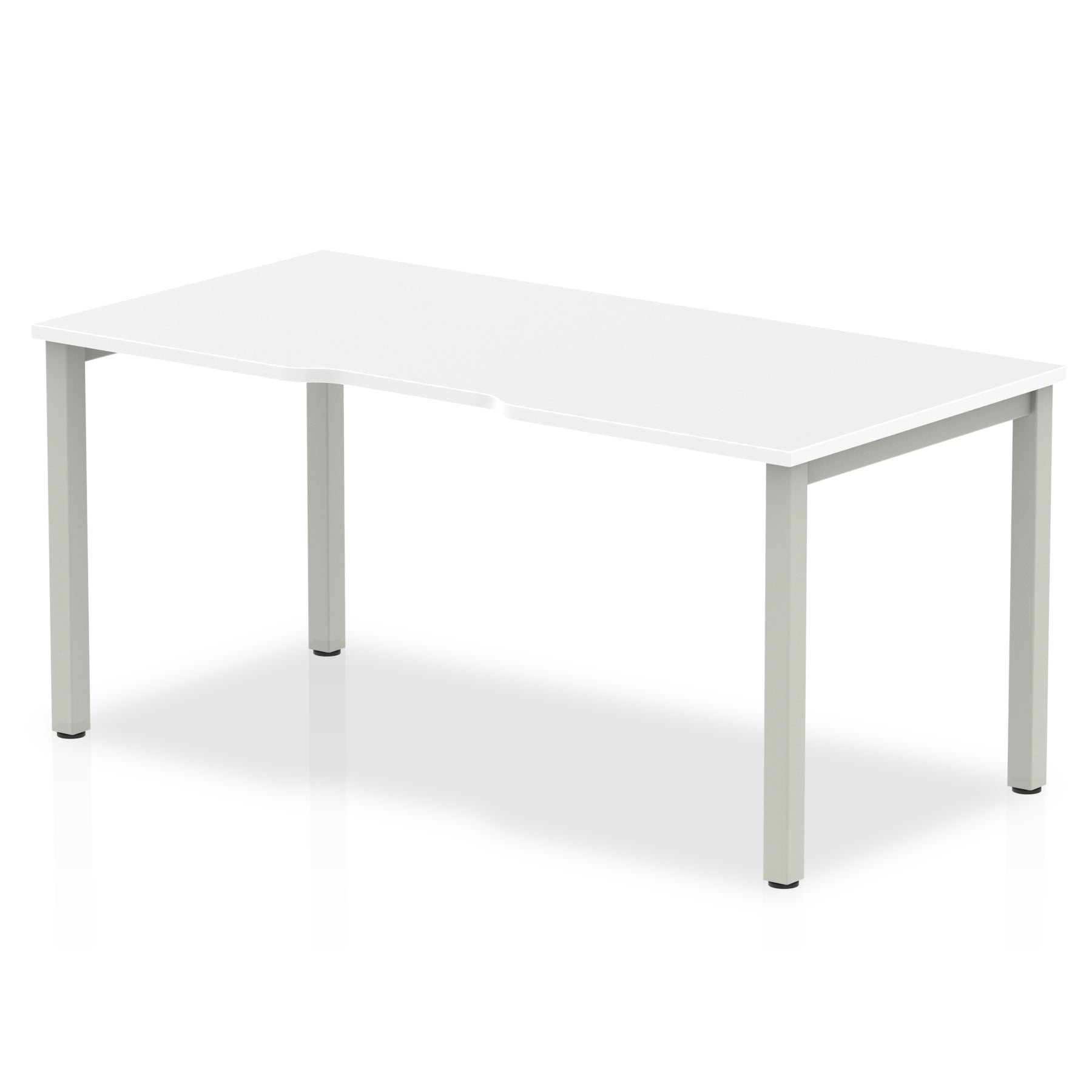 Evolve Plus 1600mm Single Starter Desk White Top Silver Frame BE126 - ONE CLICK SUPPLIES