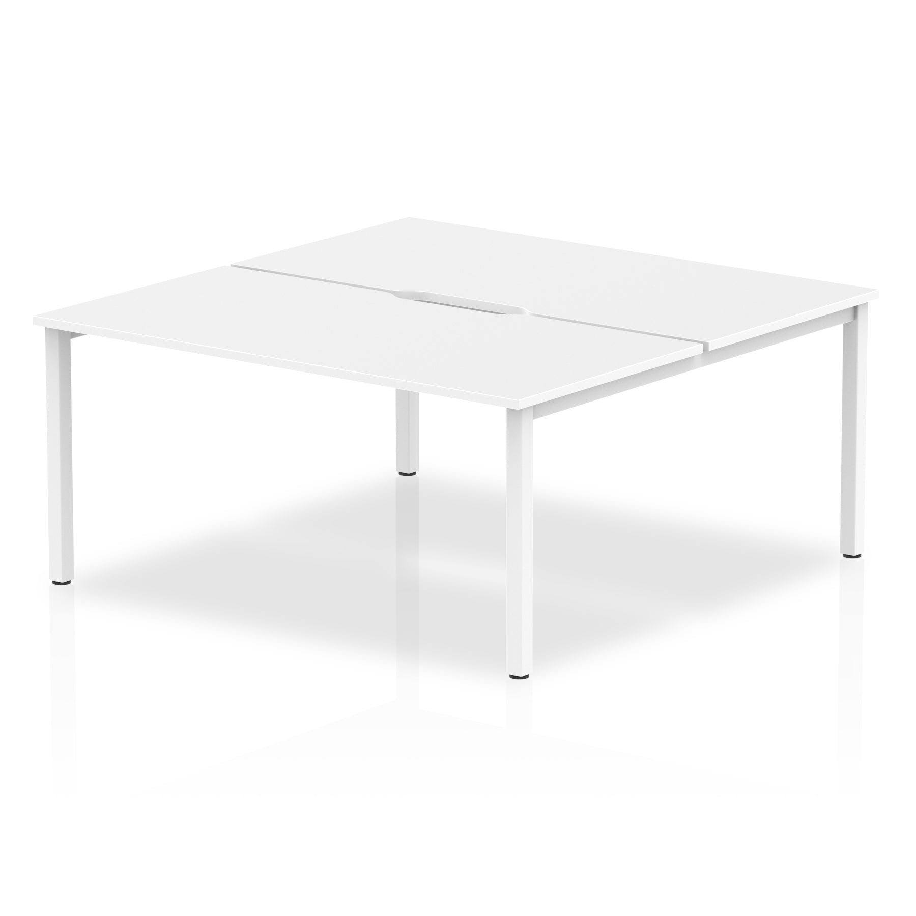 Evolve Plus 1600mm Back to Back 2 Person Desk White Top White Frame BE146 - ONE CLICK SUPPLIES