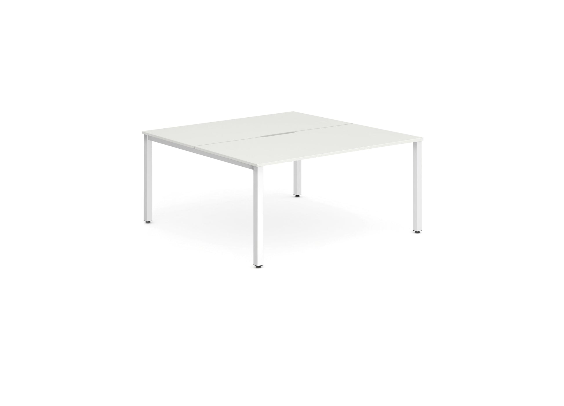 Evolve Plus 1400mm Back to Back 2 Person Desk White Top White Frame BE151 - ONE CLICK SUPPLIES