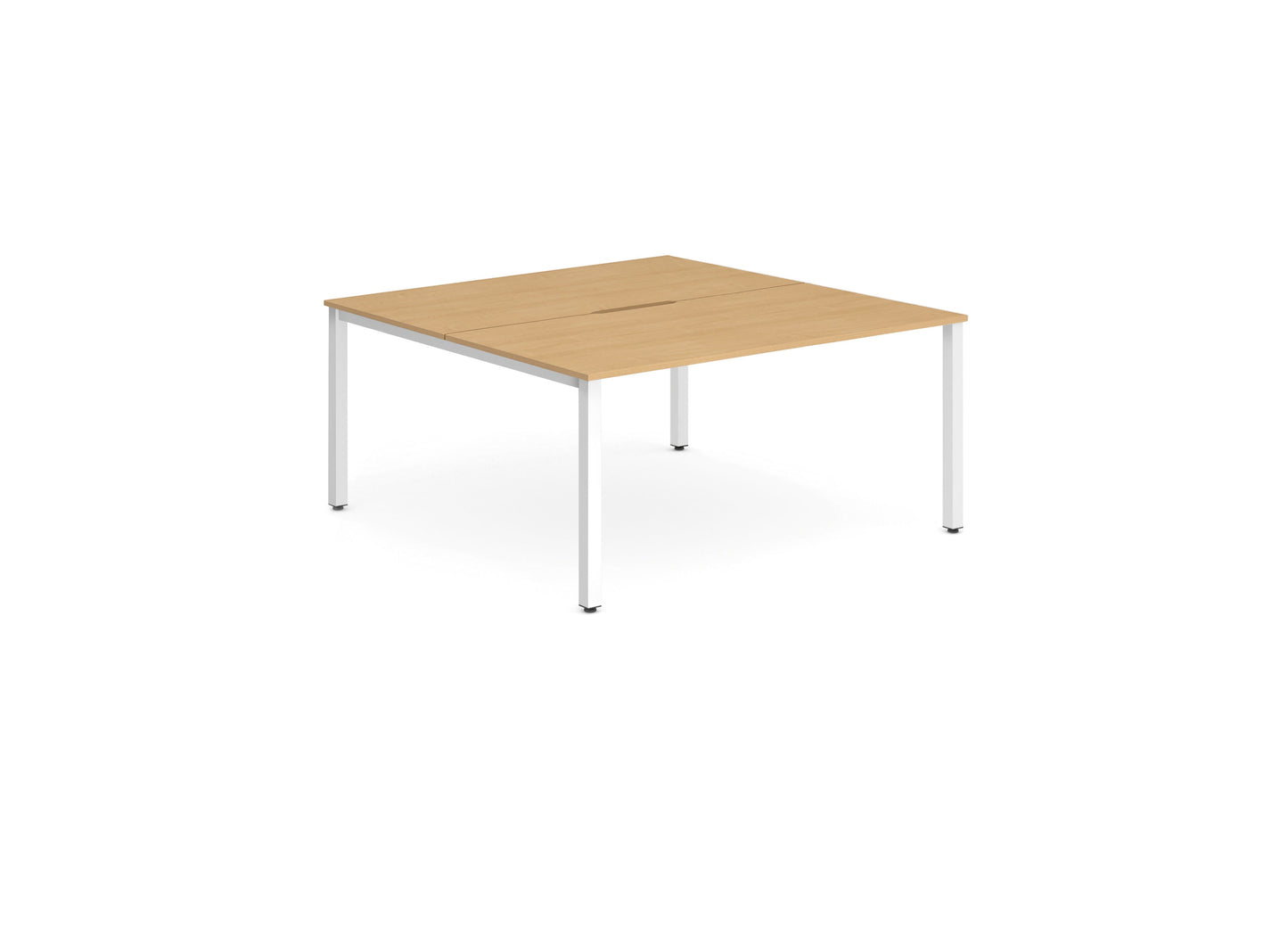 Evolve Plus 1200mm Back to Back 2 Person Desk Beech Top White Frame BE158 - ONE CLICK SUPPLIES