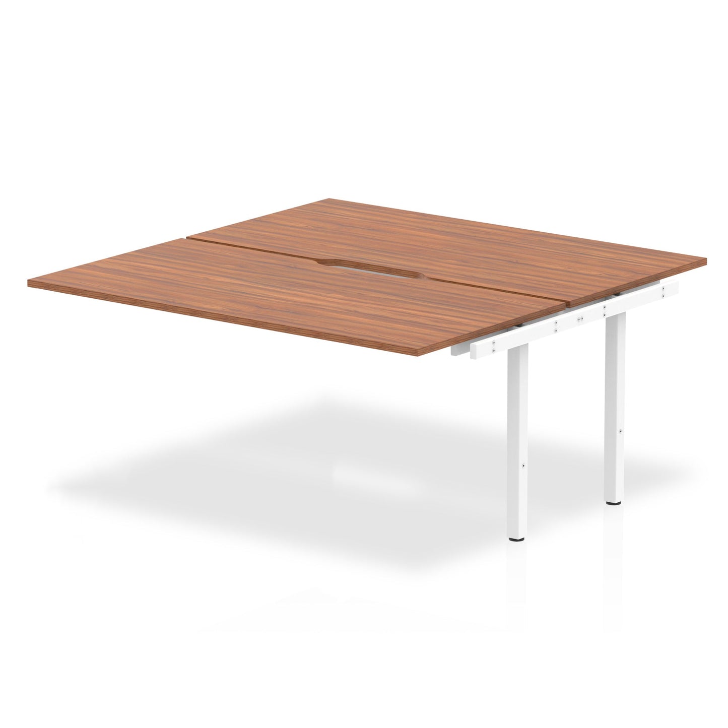 Evolve Plus 1600mm Back to Back Extension Kit Walnut Top White Frame BE187 - ONE CLICK SUPPLIES