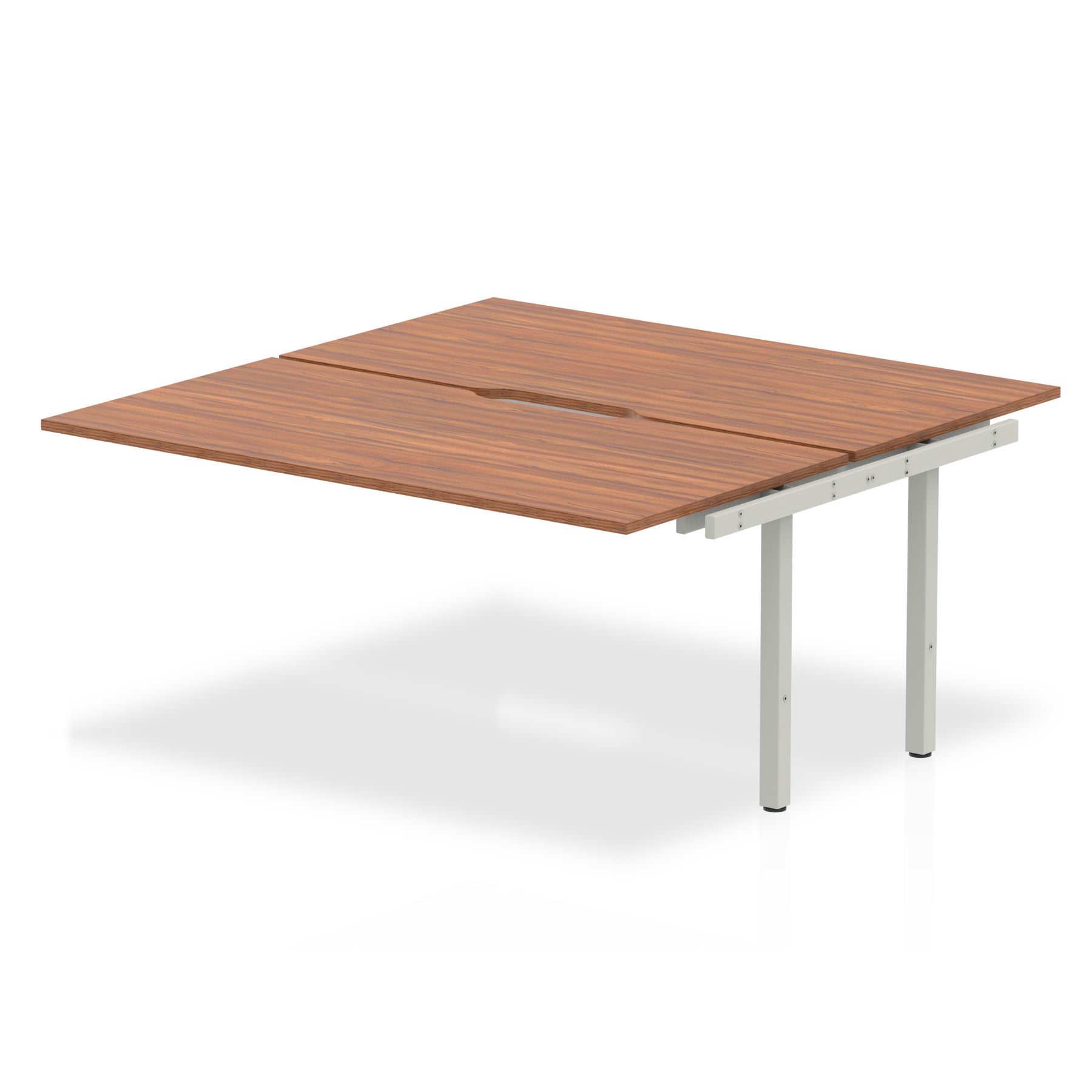 Evolve Plus 1600mm Back to Back Extension Kit Walnut Top Silver Frame BE207 - ONE CLICK SUPPLIES