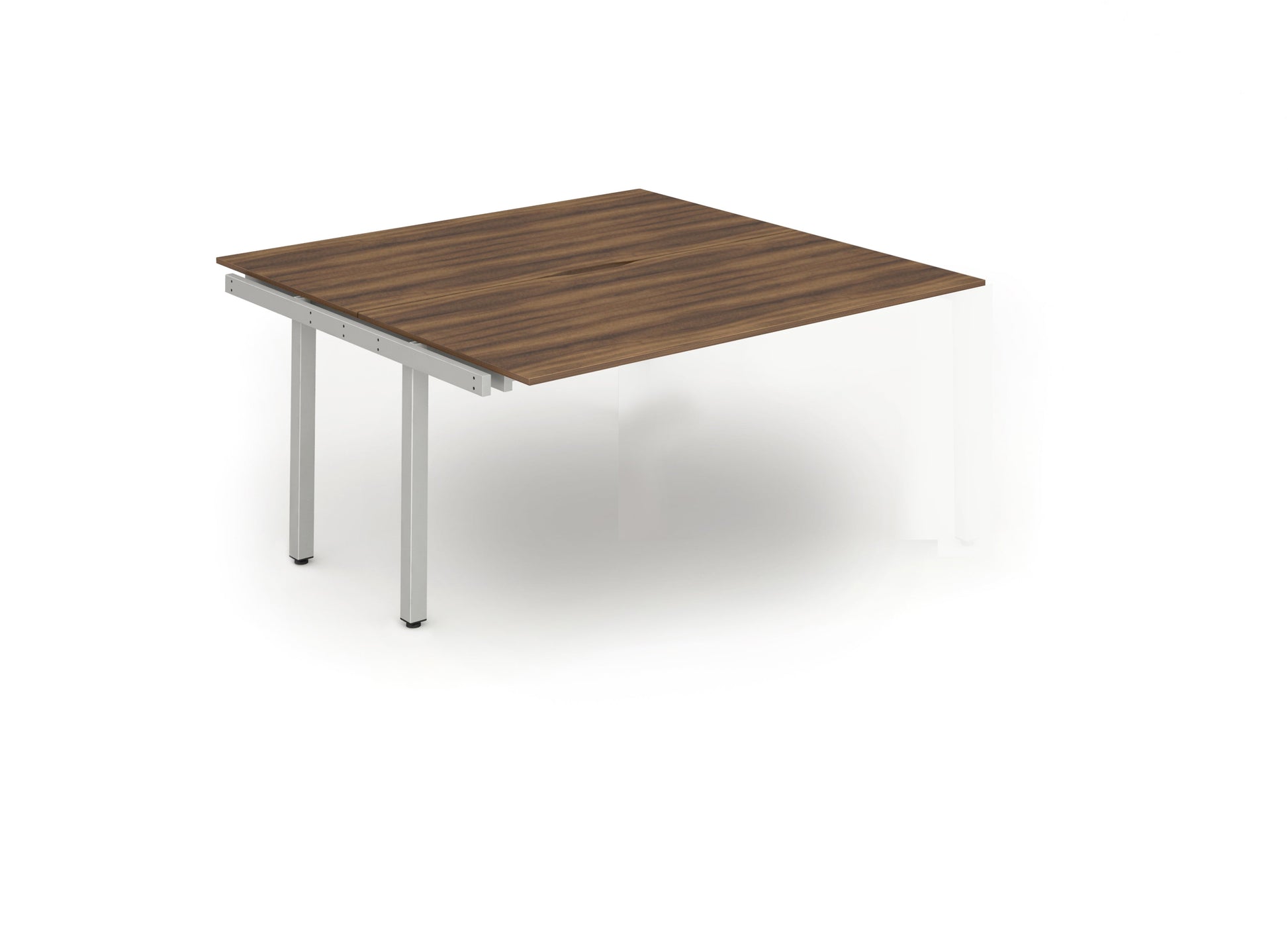 Evolve Plus 1200mm Back to Back Extension Kit Walnut Top Silver Frame BE217 - ONE CLICK SUPPLIES