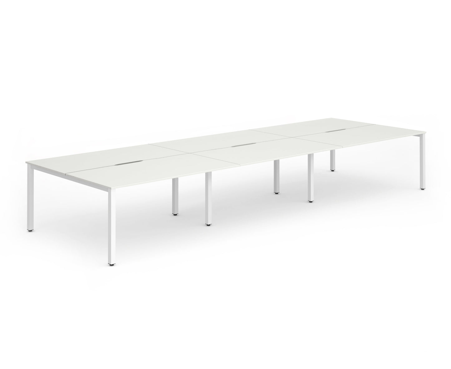 Evolve Plus 1400mm Back to Back 6 Person Desk White Top White Frame BE271 - ONE CLICK SUPPLIES