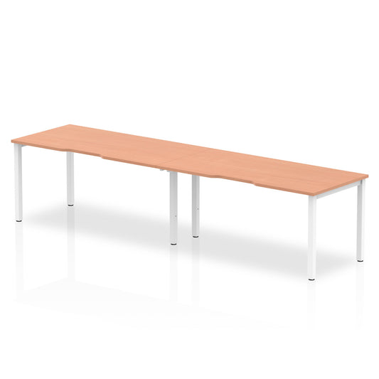 Dynamic Evolve Plus 1600mm Single Row 2 Person Desk Beech Top White Frame BE348 - ONE CLICK SUPPLIES