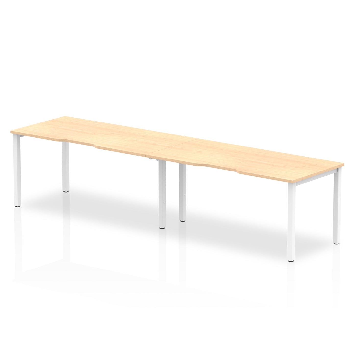 Dynamic Evolve Plus 1600mm Single Row 2 Person Desk Maple Top White Frame BE349 - ONE CLICK SUPPLIES