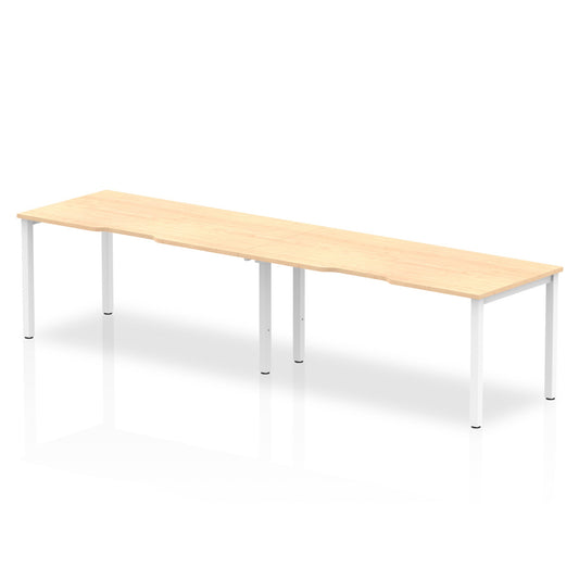 Dynamic Evolve Plus 1600mm Single Row 2 Person Desk Maple Top White Frame BE349 - ONE CLICK SUPPLIES