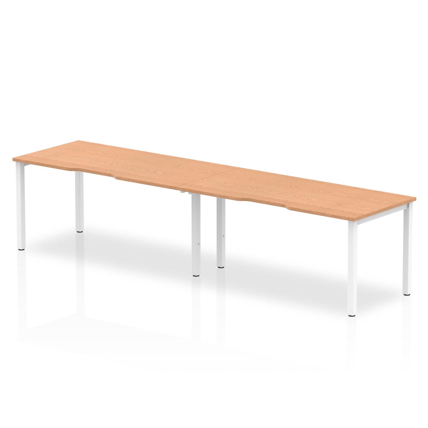 Dynamic Evolve Plus 1600mm Single Row 2 Person Desk Oak Top White Frame BE350 - ONE CLICK SUPPLIES