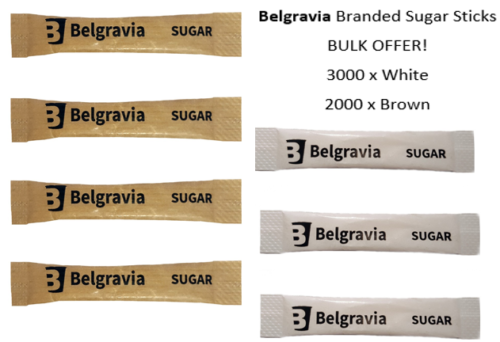 Belgravia White {3} & Brown {2}  Sugar Sticks Multi Pack Offer 5000's - ONE CLICK SUPPLIES