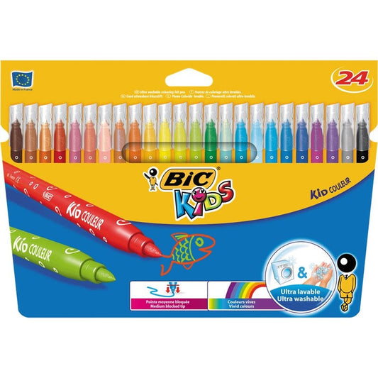 Bic Kids Couleur Assorted Felt Pens (841800) Pack 24's - ONE CLICK SUPPLIES