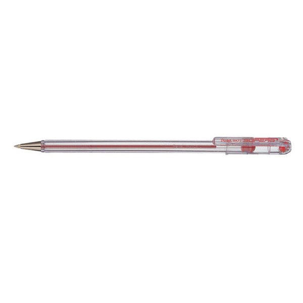 Pentel Superb Ballpoint Pen 0.7mm Tip 0.25mm Line Red (Pack 12) BK77-B - ONE CLICK SUPPLIES