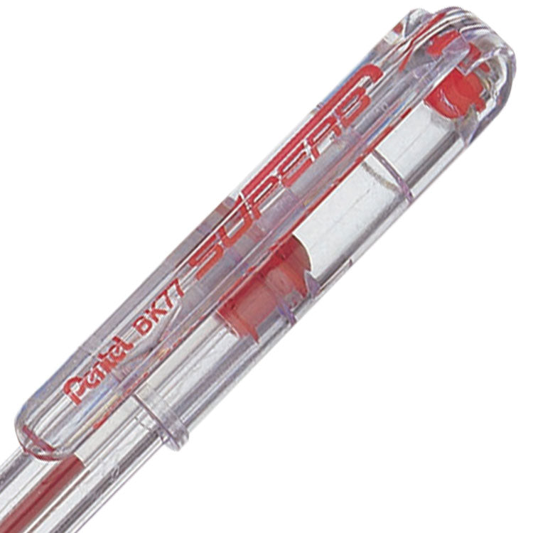 Pentel Superb Ballpoint Pen 0.7mm Tip 0.25mm Line Red (Pack 12) BK77-B - ONE CLICK SUPPLIES