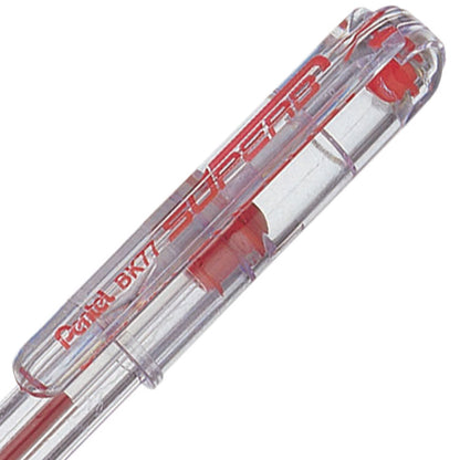 Pentel Superb Ballpoint Pen 0.7mm Tip 0.25mm Line Red (Pack 12) BK77-B - ONE CLICK SUPPLIES