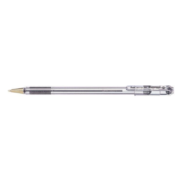 Pentel Superb Ballpoint Pen 1.0mm Tip 0.5mm Line Black (Pack 12) BK77M-A - ONE CLICK SUPPLIES