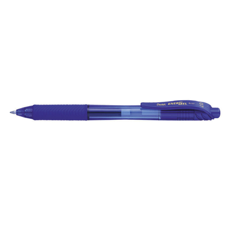 Pentel Energel X Gel Retractable Gel Rollerball Pen 0.7mm Tip 0.35mm Line Blue (Pack 12) - BL107-CX - ONE CLICK SUPPLIES